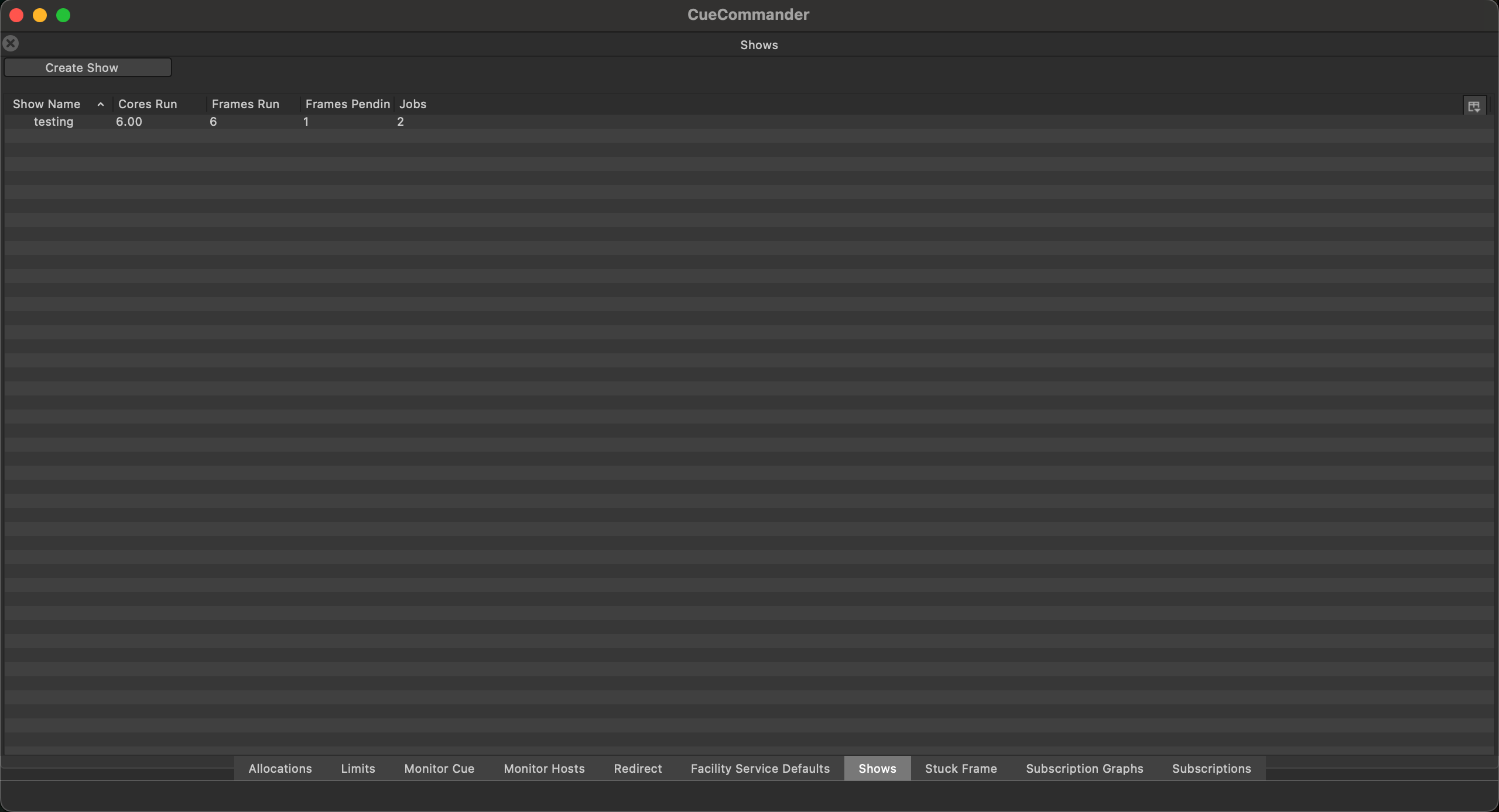 Shows Interface