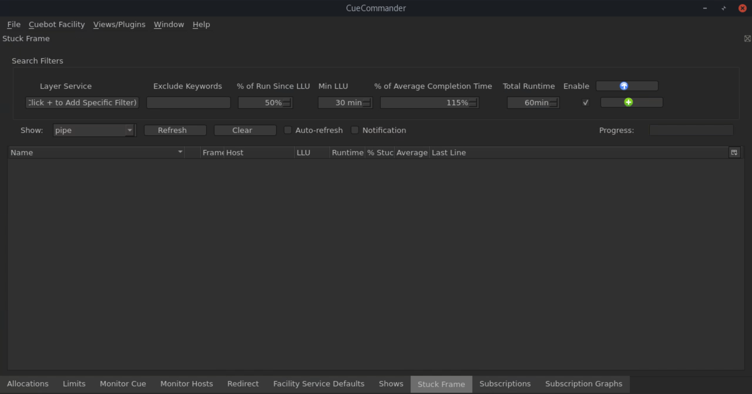 Stuck Frame Interface