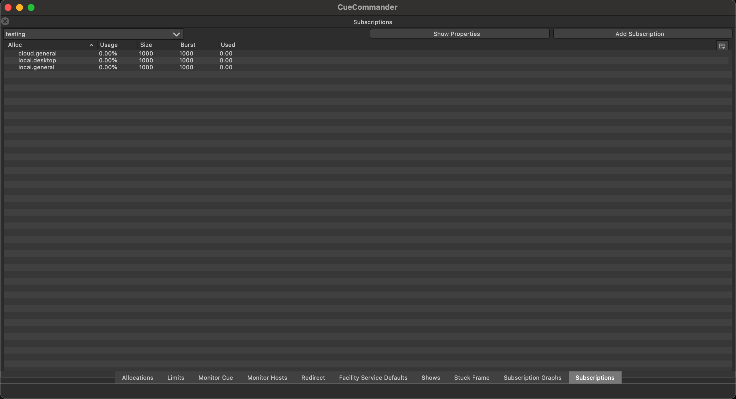 Subscriptions Interface