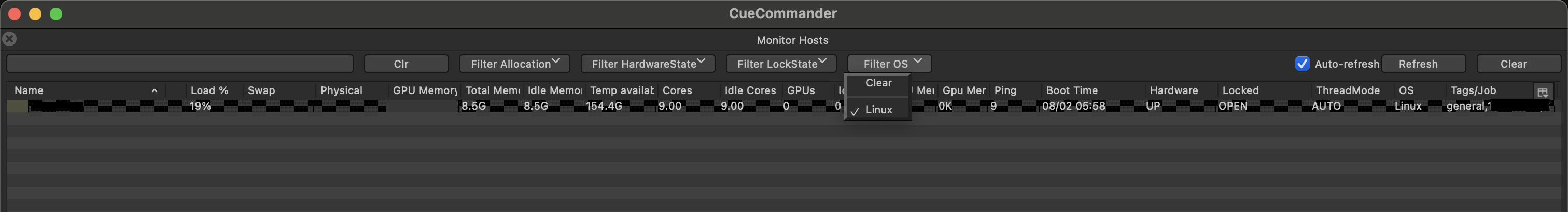 Monitor Hosts with OS Filter