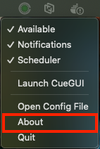 CueNIMBY Menu on macOS