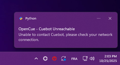 CueNIMBY Connection Error on Windows