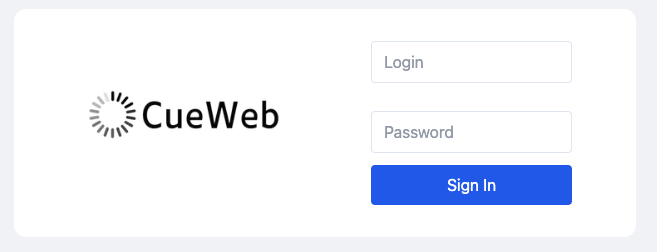 CueWeb LDAP login page