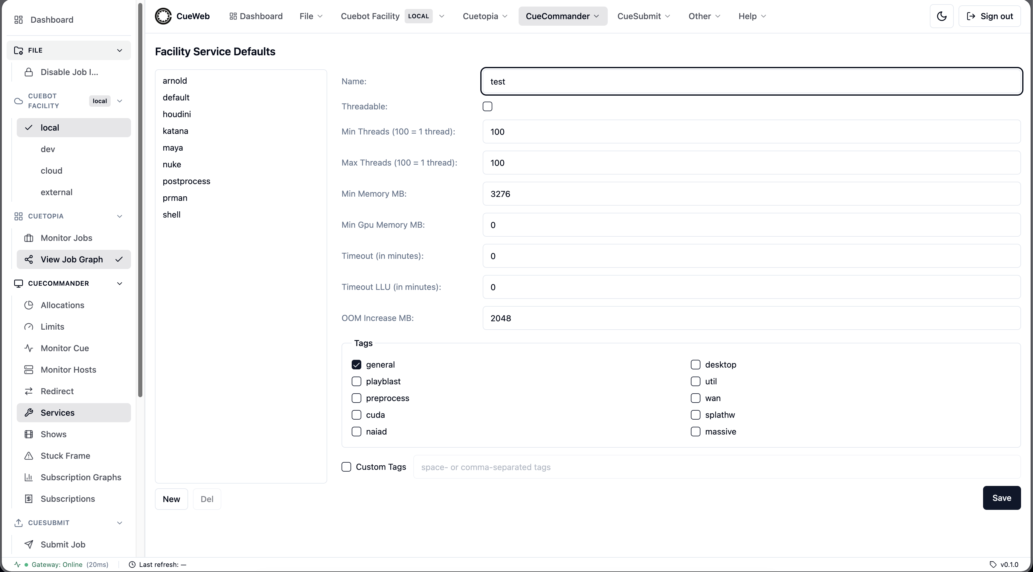 New service form