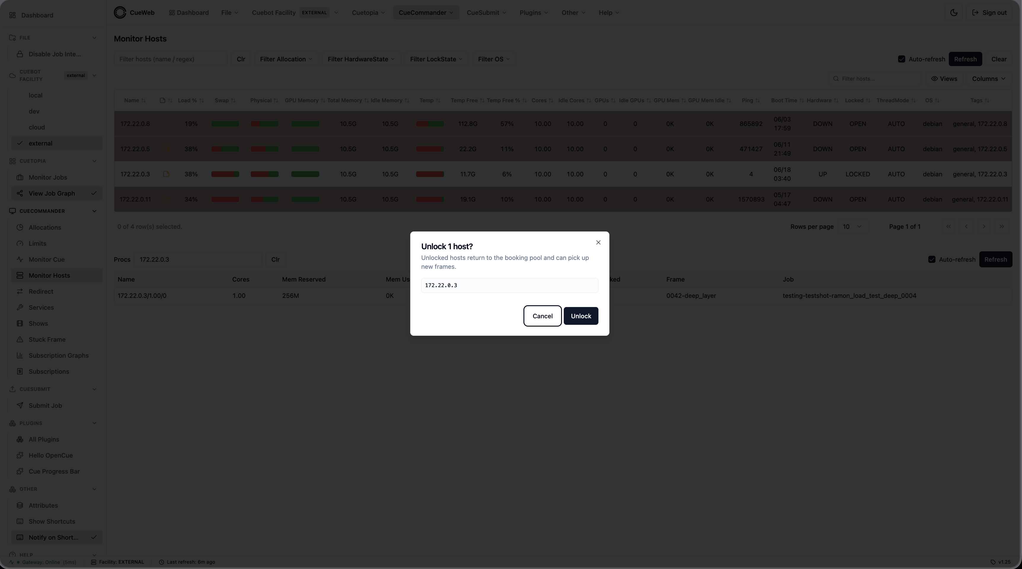 Unlock host confirmation