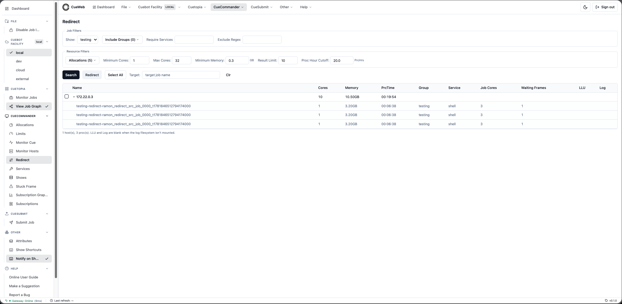 CueWeb Redirect page