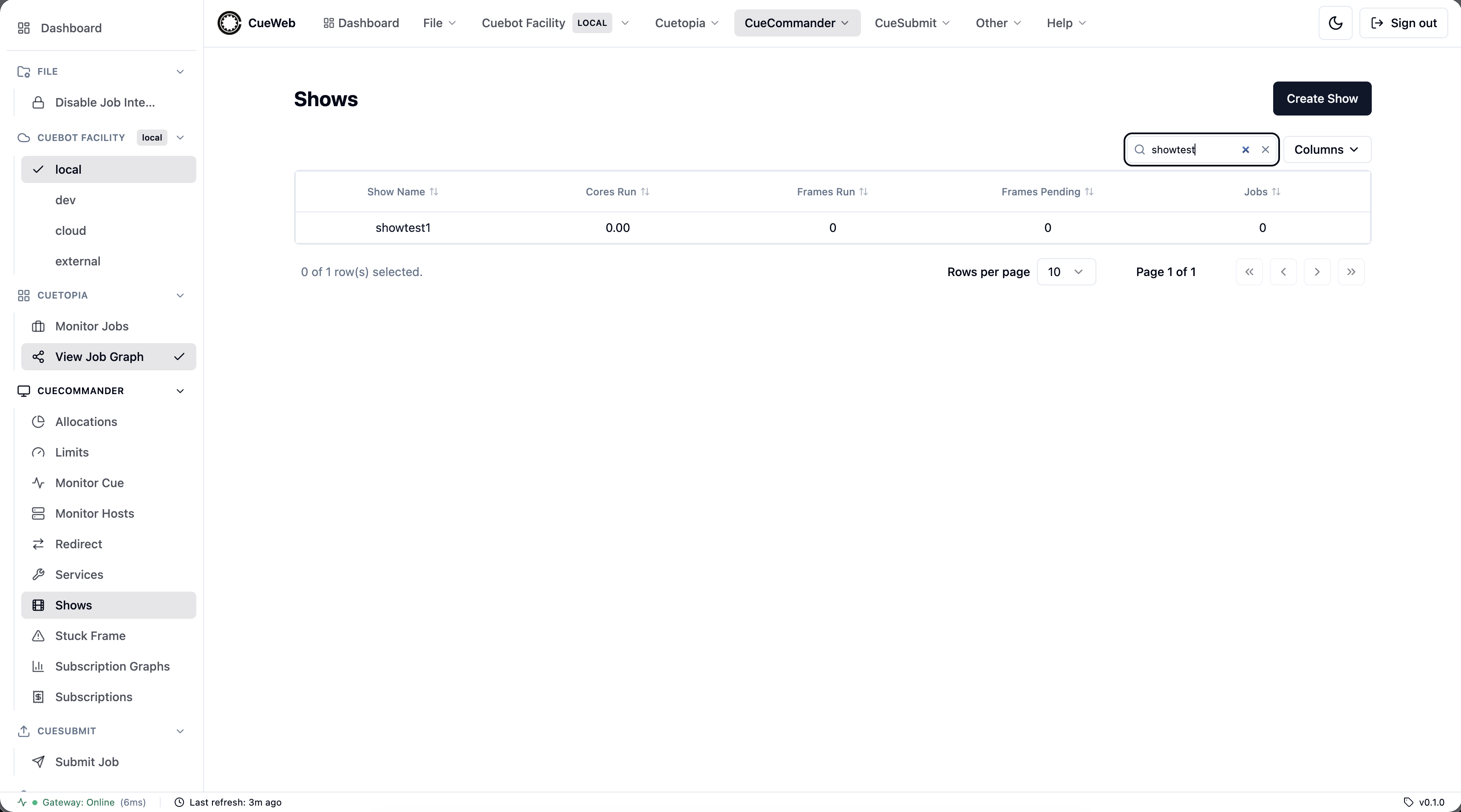 Filtering the Shows table