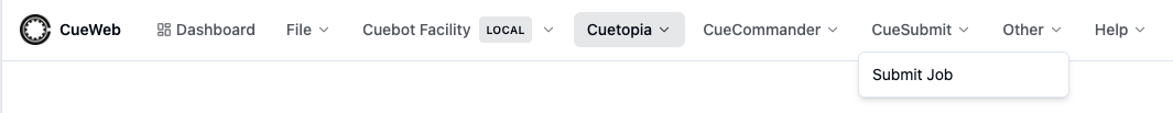 CueSubmit menu options