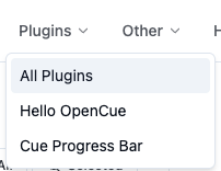 Plugins menu